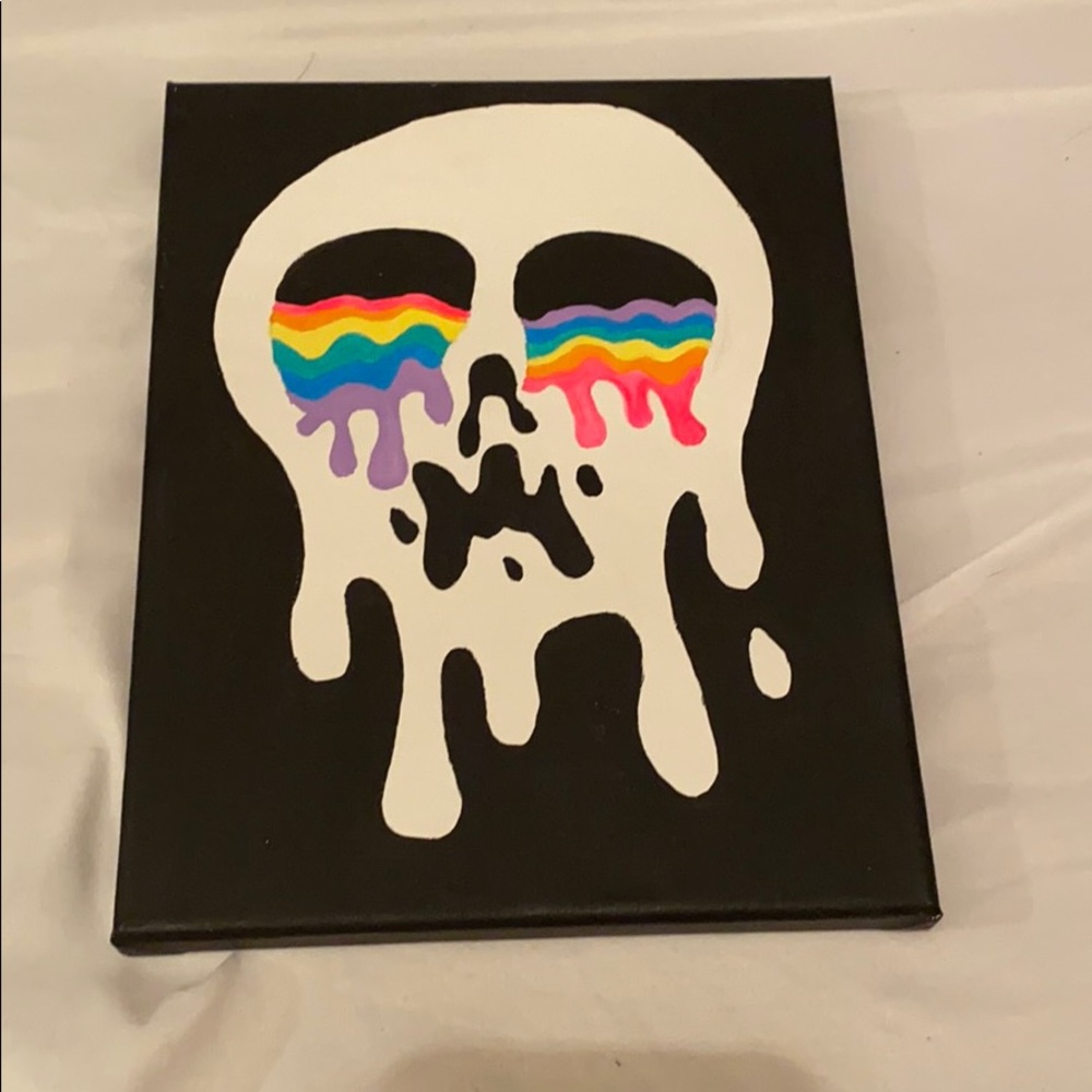 hand drawn and painted 8x10 canvas